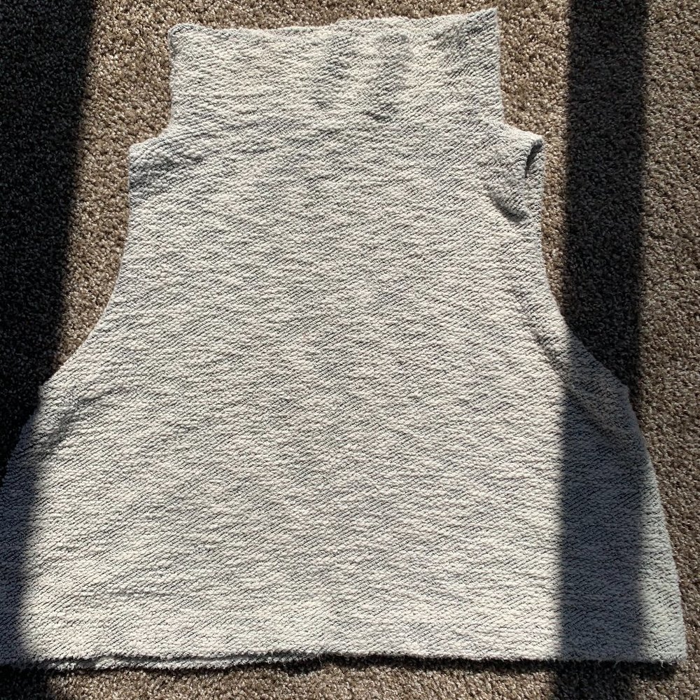 Eileen Fisher Grey Marled Sleeveless Funnel Neck